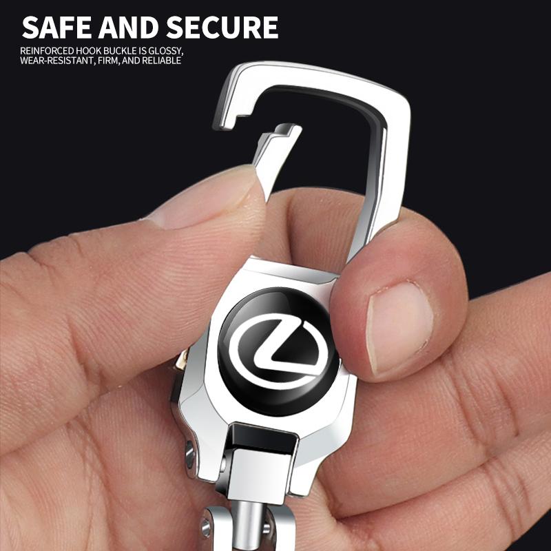 Car Anti-Lost Metal Keychain 3D Styling Badges Key Ring For Lexus F-SPORT ES RX NX LS UX LM LX GX LC RZ IS CT GS RC HS SC TX