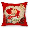 Valentine's Day Pillow Cover Red Heart Puppy Retro Pillow Cover Decoration for Sofa Bedroom Living Room Cushion Cover