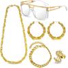 Hip Hop Costume Kit Hip-hop Dollar Necklace Ring Bucket Hat Glasses Set For Party Cosplay Supplies