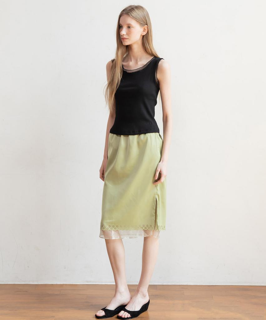 J Mark New York Layered Satin Banded Skirt_2Color