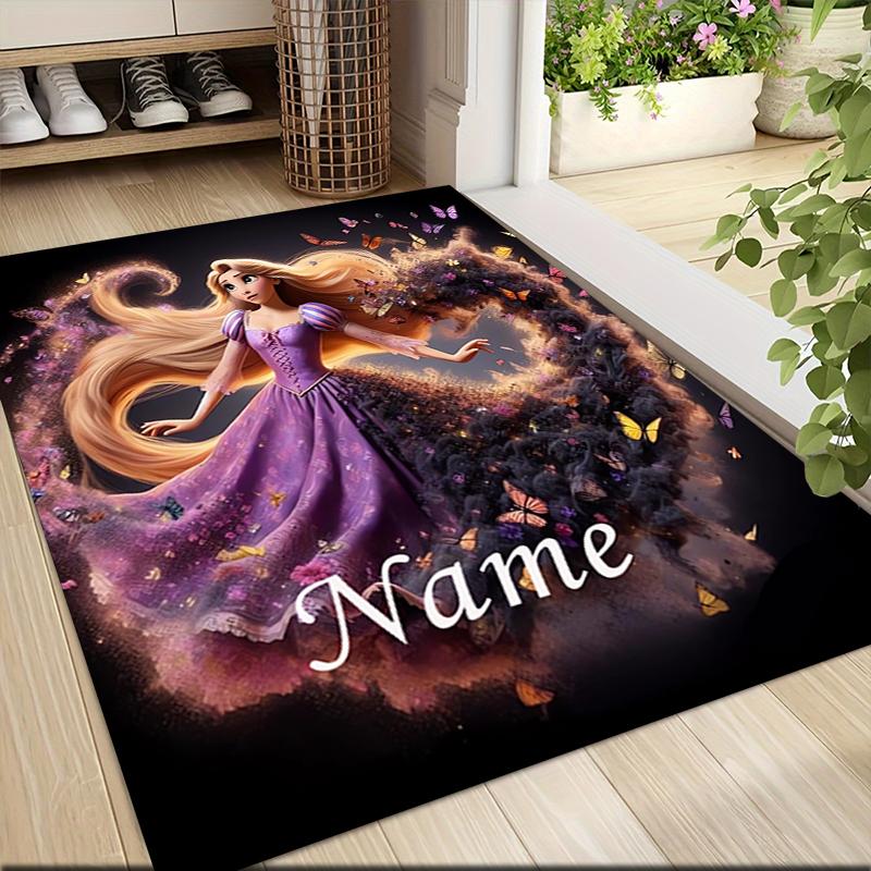 Custom Name Princesses Pastel Colors Carpet Rug Customizable Soft Washable Anti-Slip Home Living Room Sofa Mats Personalized Rug. 0909294