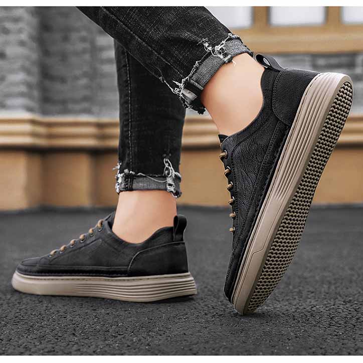 Мужские туфли на плоской подошве, весна/лето, новые мужские повседневные спортивные туфли с низким вырезом, толстая подошва, шнуровка, размер 39-44