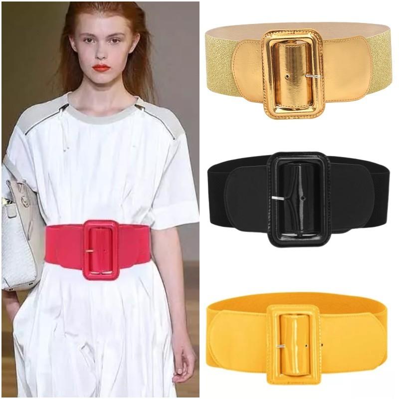 Stylish Red Elastic Waist Belt For Puffer Jackets And Coats With Chic Wide Design
