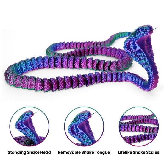 3D-печатная фигурка змеи с подвижными суставами, фигурка змеи, шарнирная модель животного, игрушка для домашнего офиса, книжной полки, украшения рабочего стола, орнамент