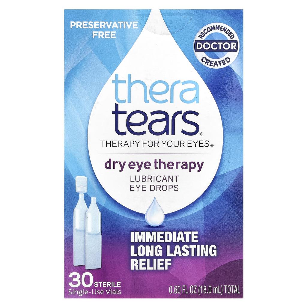 Dry Eye Therapy, Lubricating Eye Drops, 30 Sterile Single-Use Vials