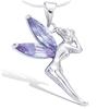 [C4750] - Silver Pendant 'Tinker Bell' Lavender Silver (rhodium Plated) - 20x27 Mm