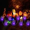 Halloween LED Luminous Ghost Hand Solar Skeleton Hand Ground Plug Light Garden Atmosphere Decoration Props