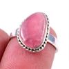 Natural Rhodochrosite Gemstone 925 Solid Sterling Silver Jewelry Ring S.6 T8v59
