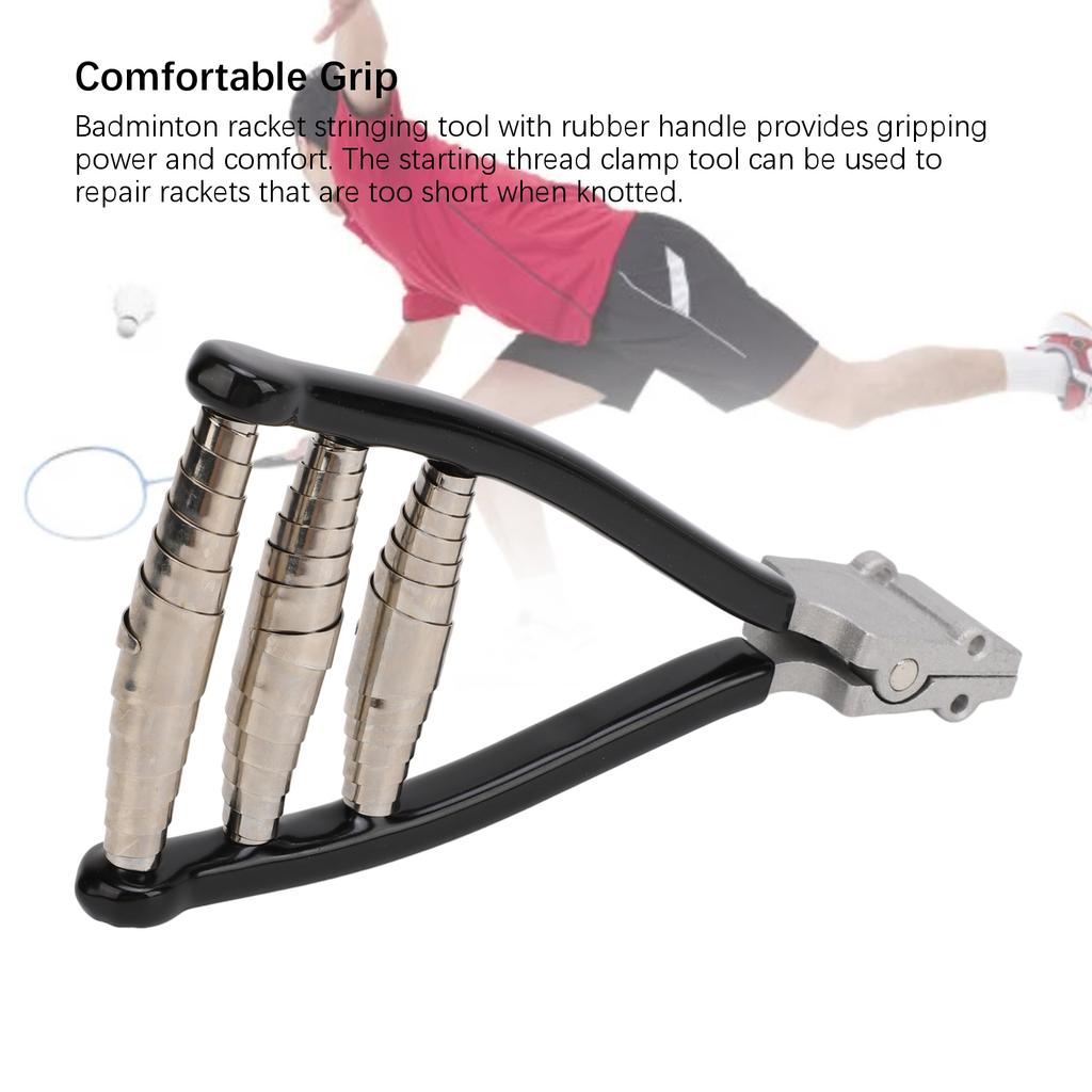 Стартовый зажим для натяжки струн 3 пружины резиновая ручка лучший захват спортивный инструмент для натяжки теннисных струн для бадминтонной ракетки