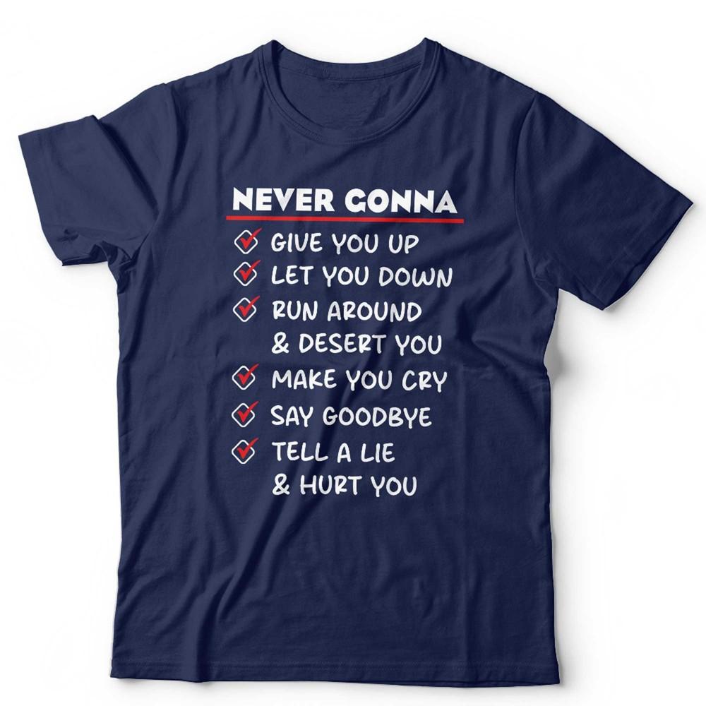 Футболка Рик Эстли Унисекс Never Gonna Give You Up Смешная с текстом Поп-музыка