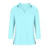 Women's Casual Fashion Solid Color 3/4 Sleeve V-Neck Lapel Comfortable Pullover Top