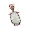 Natural Aquamarine Gemstone 925 Solid Sterling Silver TwoTone Pendant 1.25" T8M26