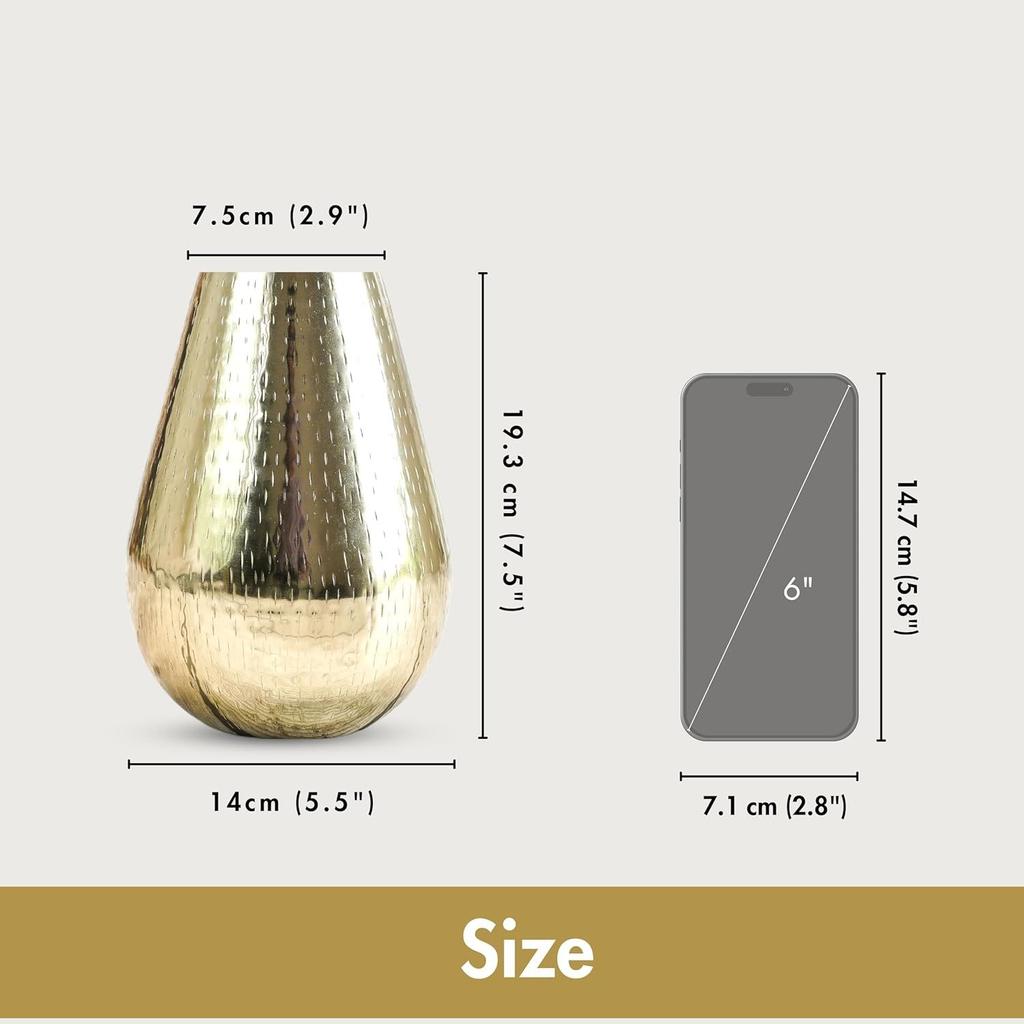 Металлическая ваза в форме капли, кованая, с цветочным узором, для домашнего декора, ваза для украшения офисного стола, современная ваза, подарок
