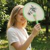 Retro Hand-Woven Fan Chinese Style Hand Cranked Fan Compact Hand Braided Fan  Photo Prop