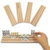 Premium Domino Racks/Trays Set of 4 - Tile Holders for Mexican Train, Chickenfoot and Other Domino Games