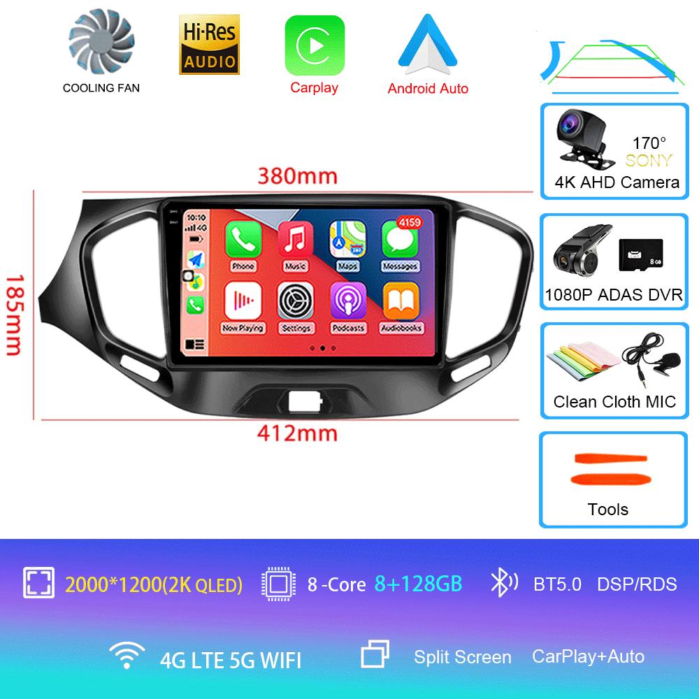 Для LADA Vesta Cross Sport 2015-2019 Беспроводная Carplay стереосистема с экраном 2DIN, Android 14, автомобильное радио, мультимедиа, навигация 4G