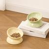 Flat Bottomed Ceramic Elevated Cat Bowl Anti Overturning Pet Food Dish  For Feeding Water