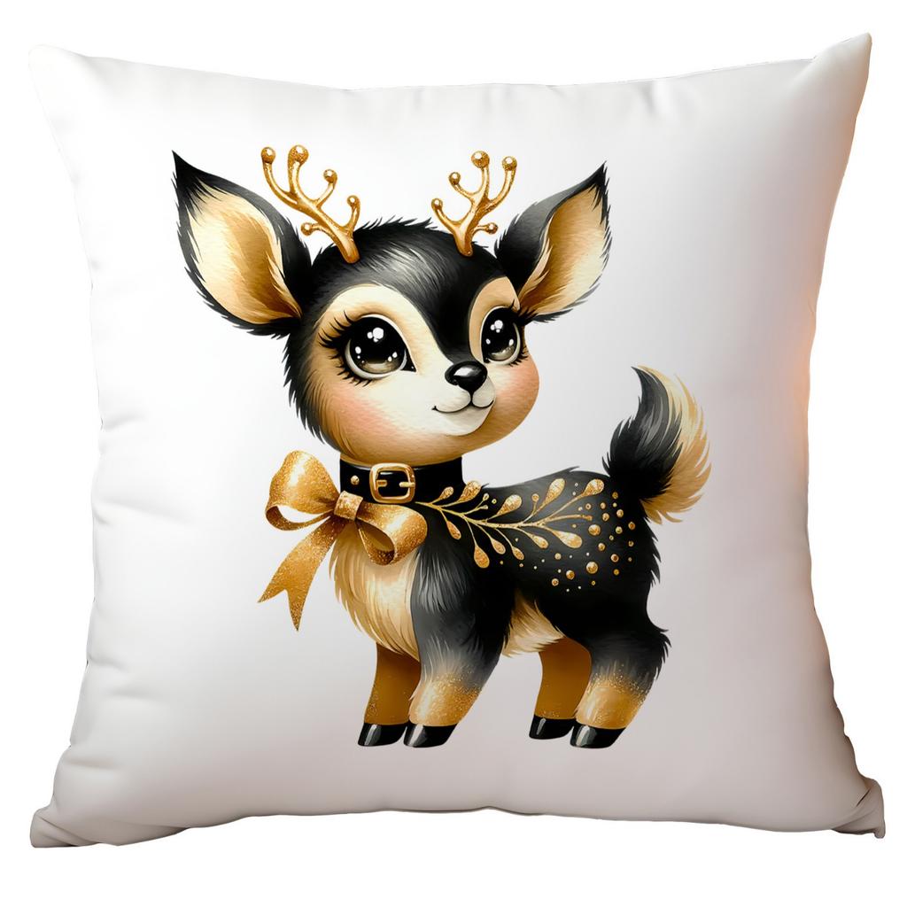 New Christmas Pillowcase High-end Light Luxury Black Gold Color Printing Home Cushion Pillowcase
