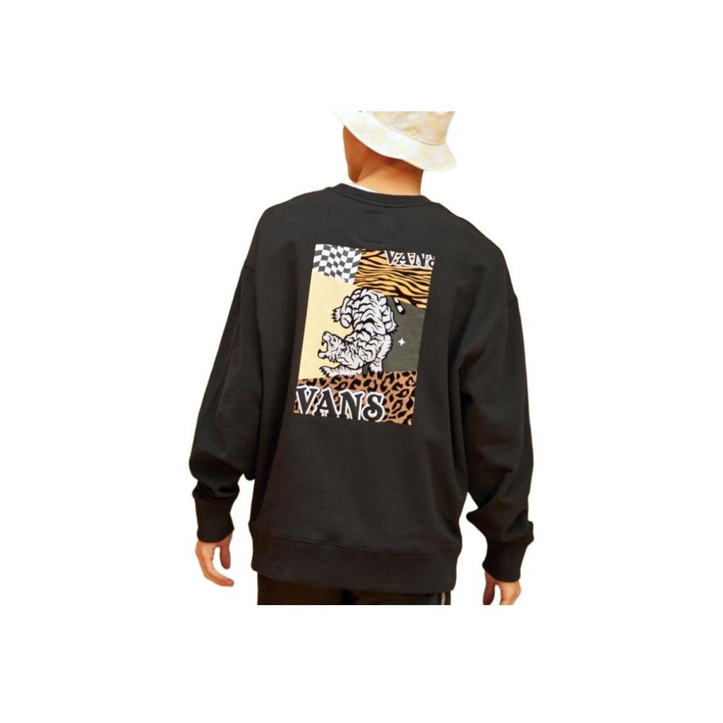 Vans Пуловер с капюшоном и вышитым логотипом в стиле пэчворк, топы унисекс, черный VN0A5H9QBLK