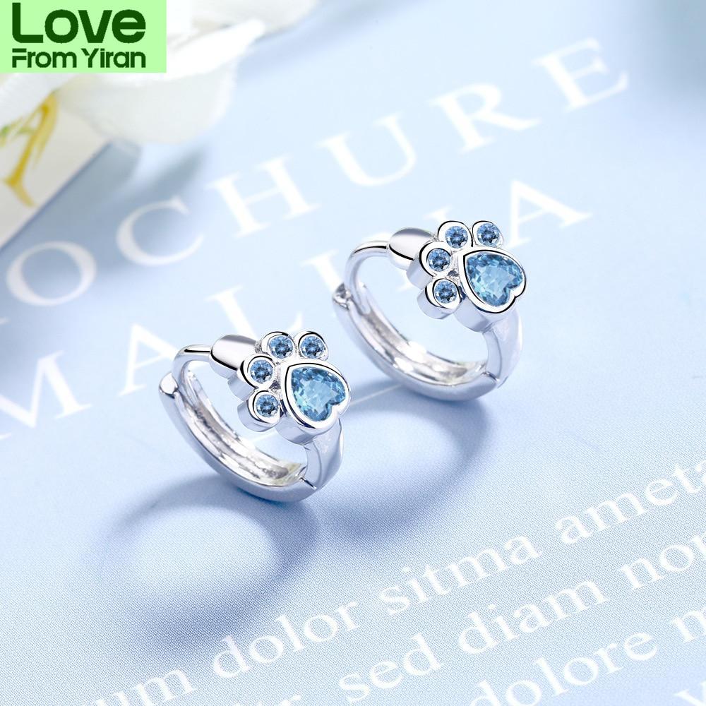 New Fashion Cute Cat Paw Piercing Stud Earring For Women Girls Party Jewelry Pendientes Accessories Eh263