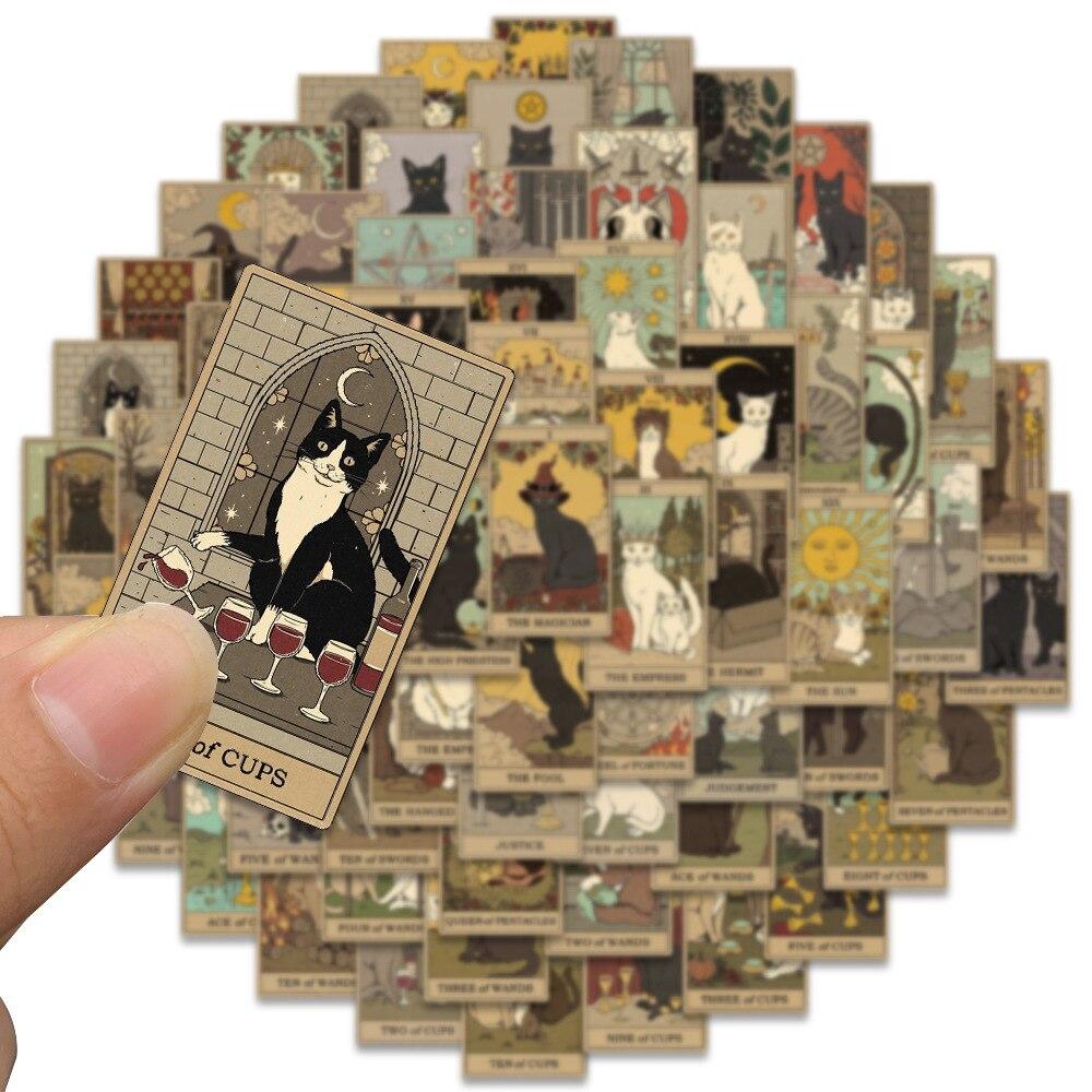 10/72 шт. Новый стиль, наклейки с изображением кота Таро, граффити, тайное гадание, мультяшная кошка, карты Таро для DIY, багажа, ноутбука, скейтборда, мотоцикла, велосипеда, наклейки