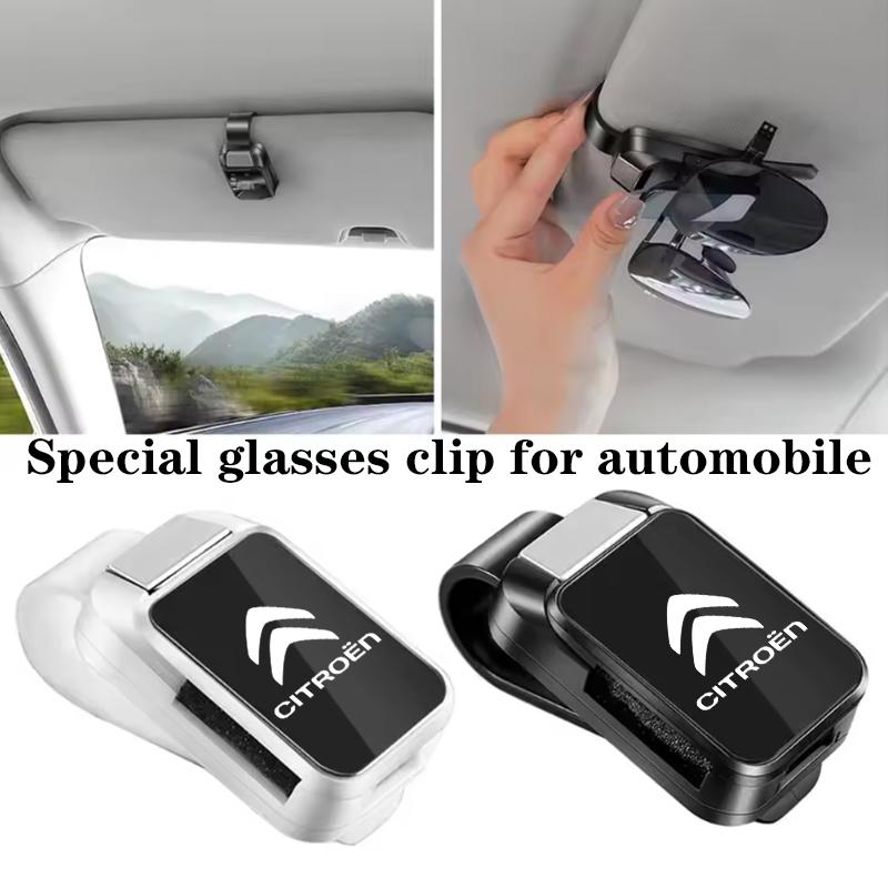 APF2 Auto Sun Visor Eyeglass Hanger Clip Leather Glasses Holder For Citroen C3 C4 X7 Xsara Picasso Crosser C-ELYSEE JUMPY NEMO VTS