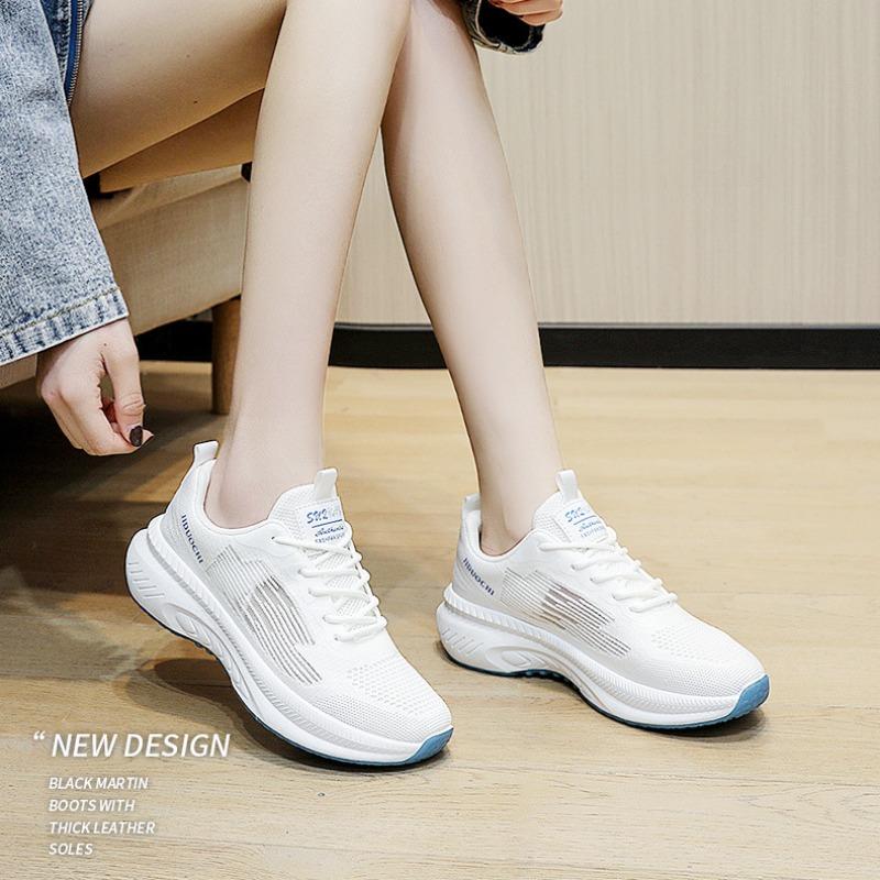 Мода Модные женские кроссовки для бега Летние новые дышащие повседневные туфли на платформе на плоской подошве Теннисная обувь Тренд Универсальный Горячая Распродажа Tenis Mujer