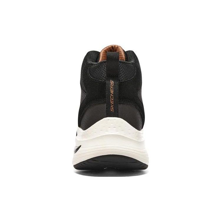 Skechers Arch Fit Men Black High Top Casual Shoes Synthetic Leather Comfortable Versatile Shock Absorbing 232403-BLK