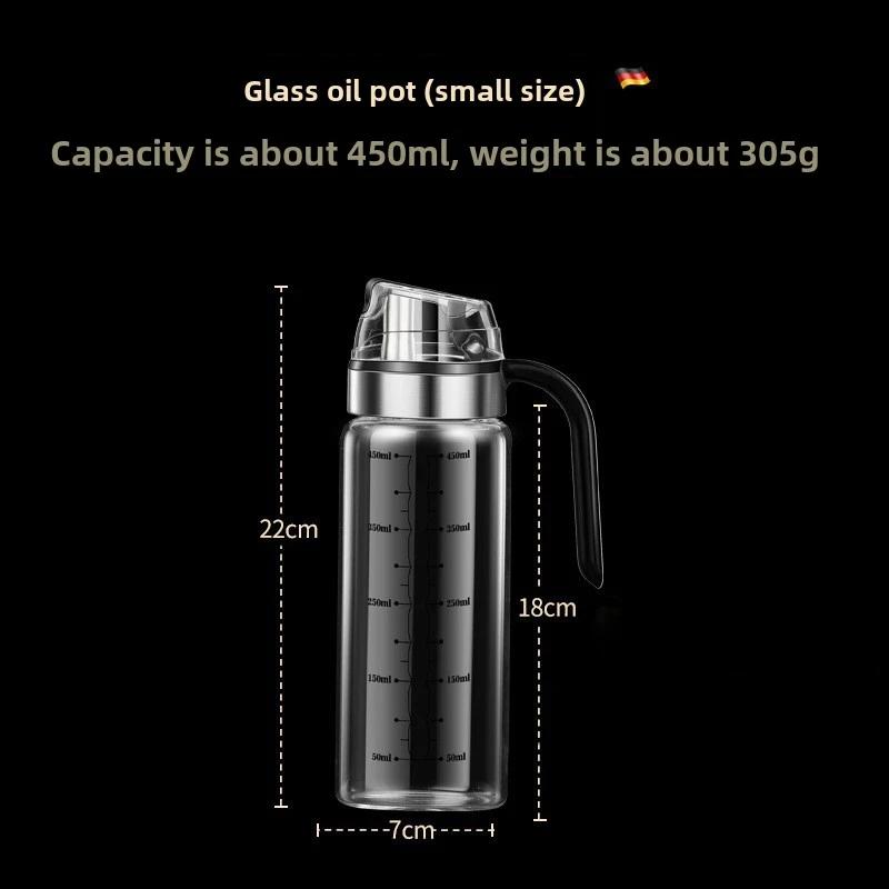 Герметичная стеклянная бутылка для масла, автоматическое открытие и закрытие масляного бака, измерительная кухонная гравитационная бутылка для соевого соуса, кастрюля для уксуса