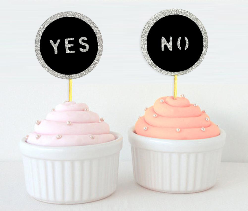 Дарлинг Сувенир| Да или нет топперы для кексов | Украшения для праздничных десертов - упаковка