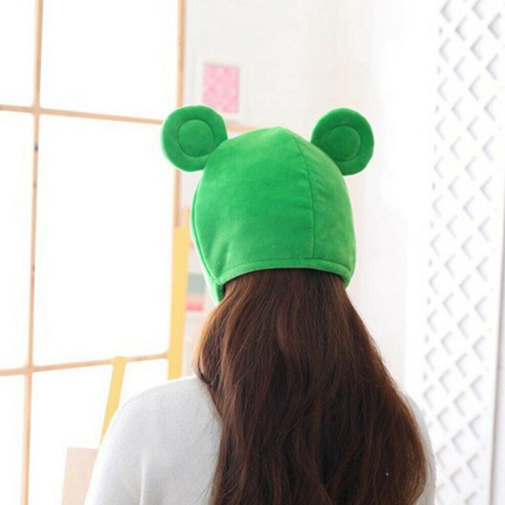 Funny Big Frog Eyes Cartoon Plush Hat Toy Green Headgear Cosplay Cap Cap Casual Festival Ears C P1Z8