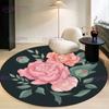 Элегантный 3D ковер в стиле ретро с большим цветком, круглый коврик для стула, классический коврик для журнального столика, ковер для прихожей, украшение в европейском стиле, прикроватный ковер