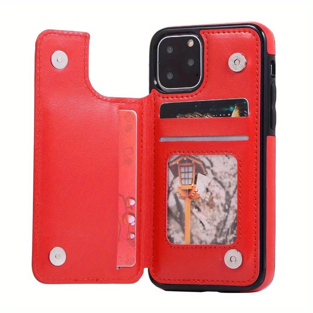 Кожаный чехол-кошелек для IPhone 14/13/12/11/Pro Max/Mini/XR/X/XS Max/8/7/6S/6 Plus/SE2/SE3/2022/2020 - держатель для карт и откидная задняя крышка