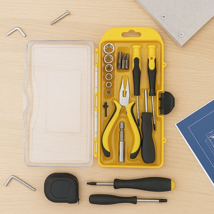Мини Набор Инструментов 22 Предмета - BOXELEC - Отвертки, Плоскогубцы, Головки - Компактный и Удобный - Домашний Мастеринг