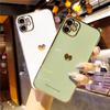 Чехол для телефона для Iphone 14 13 12 11 Pro Max Xr X Xs Max 14pro Max 11 Pro, мягкий чехол из ТПУ с гальваническим покрытием и рисунком сердца любви