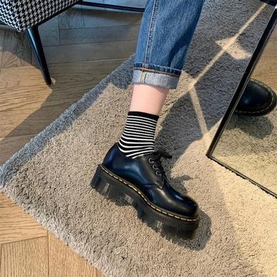 Повседневные туфли для женщин на шнуровке из ПУ на высоком каблуке-копытце с круглым носком, туфли-оксфорды для женщин, однотонные туфли на платформе, большие размеры, zapatos mujer