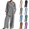Women's Fashion Casual Nine-minute Sleeve Shirt Loose Pants Two Sets