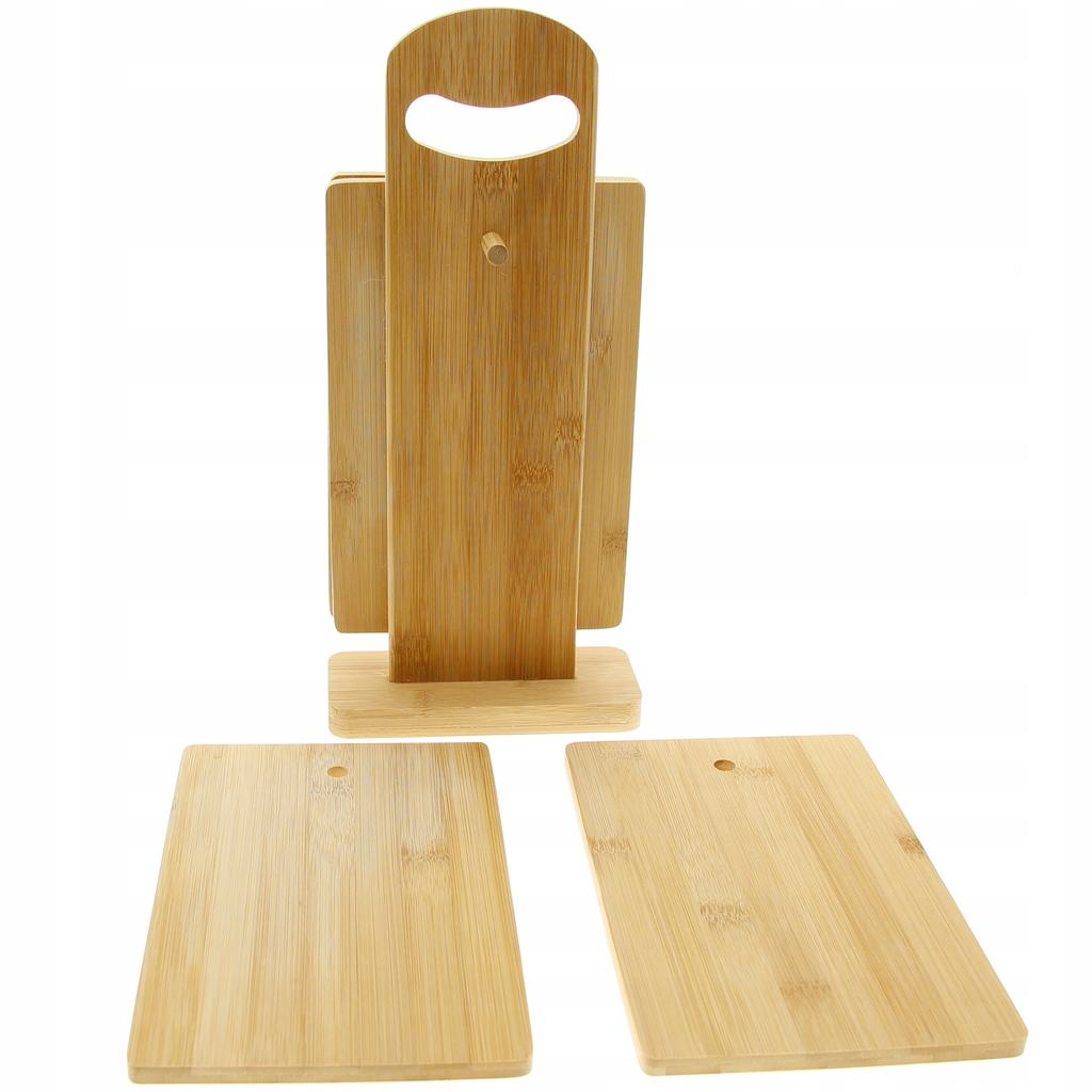 Cutting Boards Set Of 4 Bamboo Kitchen Boards + Wooden Stand