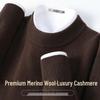 SNOWFLYING Men's Cashmere Blend Round Neck Thick Wool Sweater