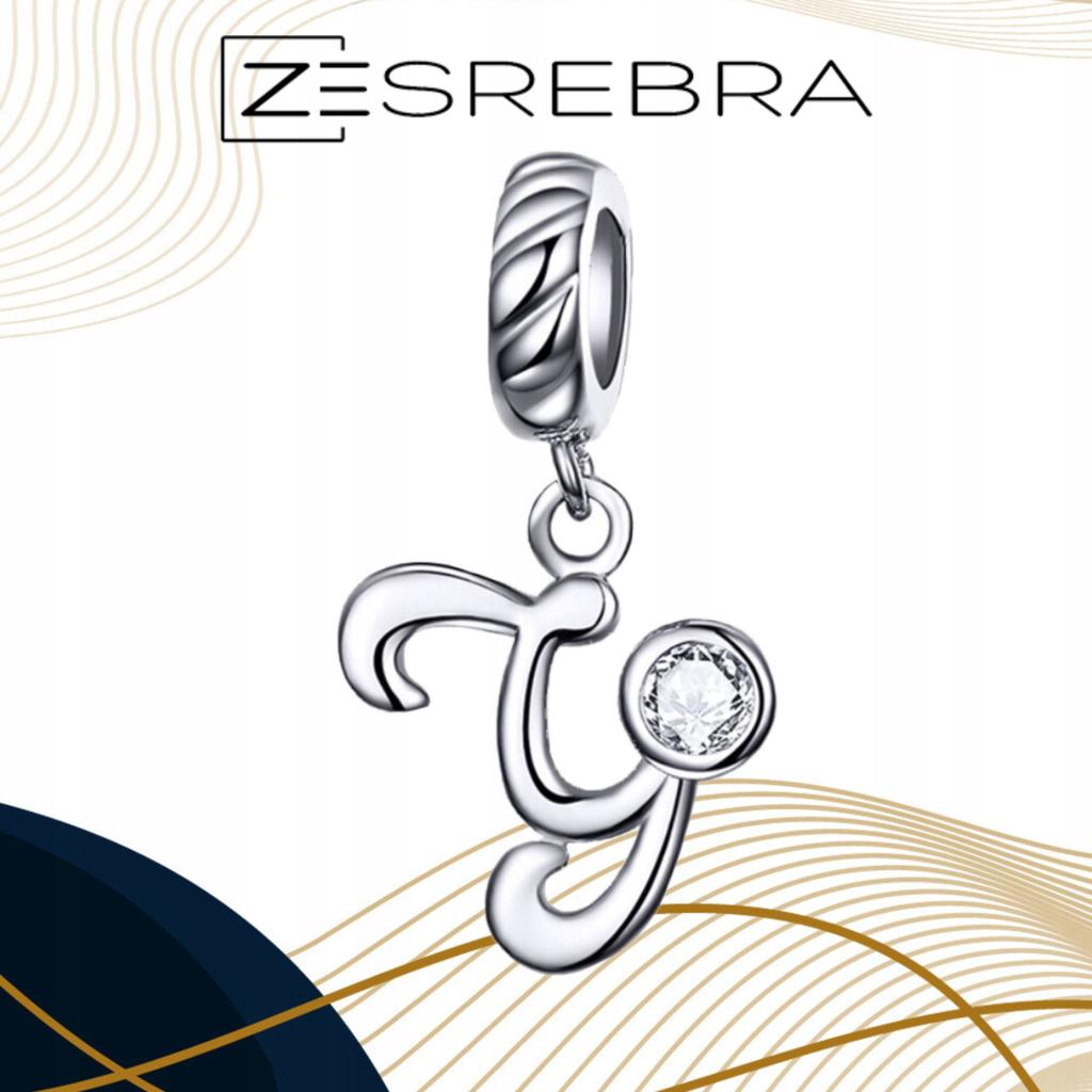 Charms Letter Y Pendant Pr 925 Hanging Bead Zircons Letter