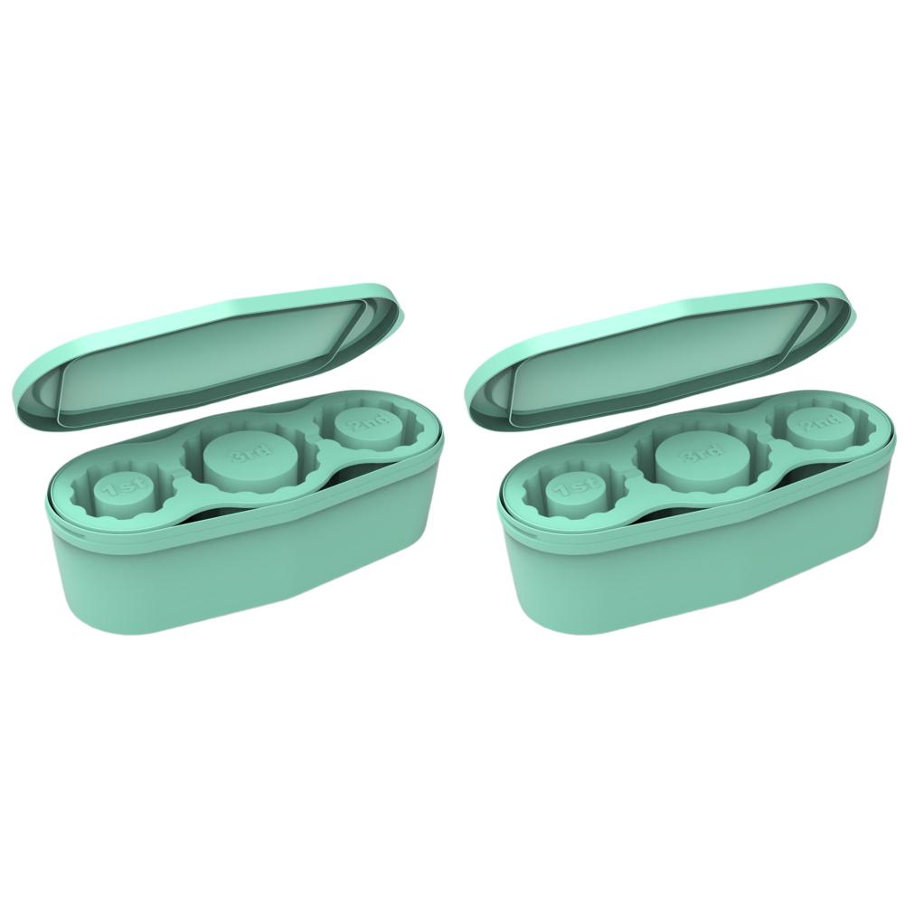 T0# Large Ice Cube Tray with Lid Silicone Cylinder Ice Mold for 30-40 Oz Cup (Gr