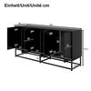 Modern Black Cabinet with 3 Double Doors, Large Storage Space and Matte Surface – Stylish Sideboard for Living Room, Dining Room & Office