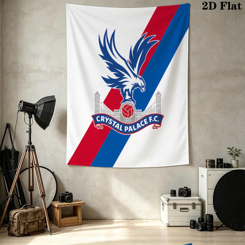 Crystal Palace Football Club Wall Tapestry Aesthetic Wall Hanging Printed Fabric Blanket Decorative Tapestries for Bedroom Living Room Home Decor
