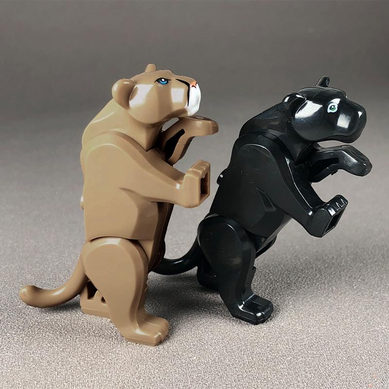 MOC Кубики DIY Лесной Животный леопард лев Тигр Фигурка аксессуар Образовательные строительные блоки игрушки для детей подарок