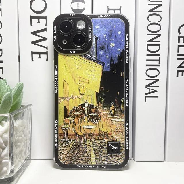 Ван Гог Suowers The Starry Night Art Эстетический чехол для телефона для iPhone 15 14 13 12 11 Pro Max Mini XS X XR SE 8 Plus