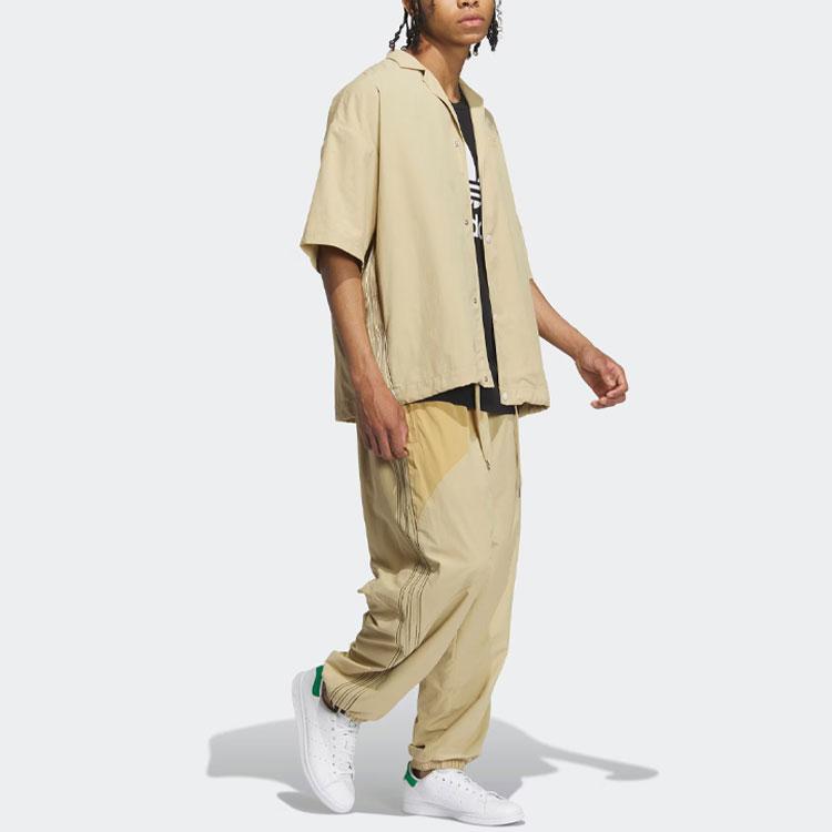 Adidas Оригинальная футболка с короткими рукавами Trefoil Toc, трехполосная спортивная рубашка с цветными блоками, мужские топы светло-хаки IN1013