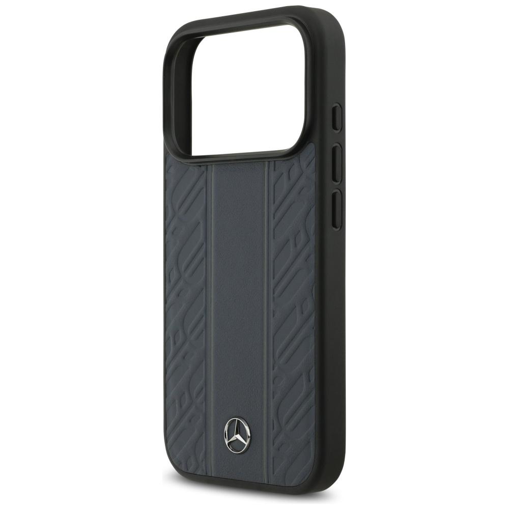 Etui Mercedes Leather Laurel Leaves Stripes Magsafe Do Iphone 17 Pro Niebieski