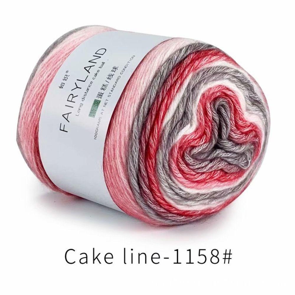 Hand-woven Rainbow Woollen Yarn 100g Multi-Color Yarn Fancy Blend Yarn Cake Yarn  Cushion