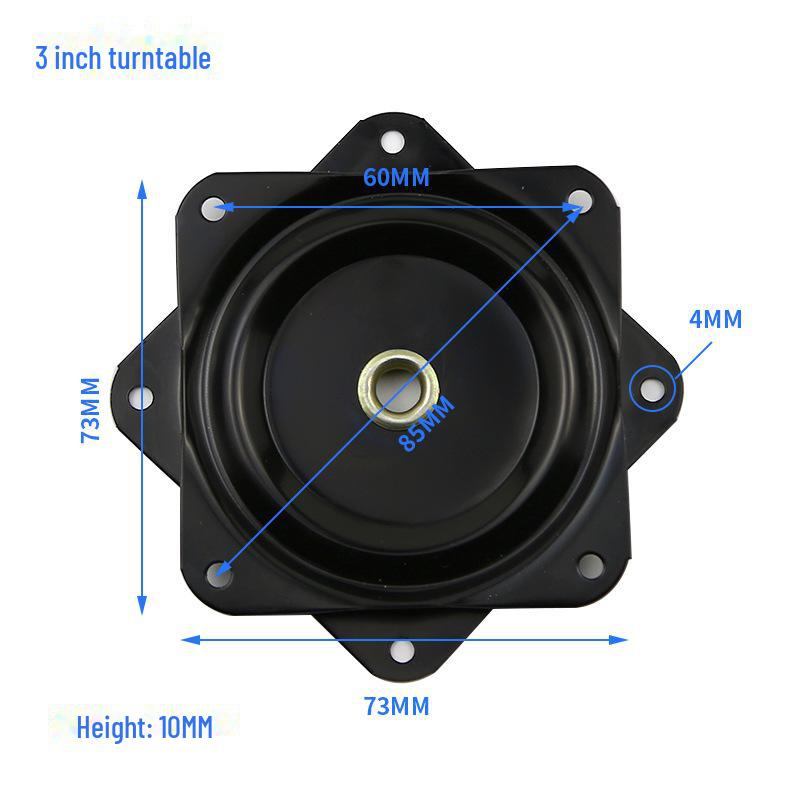 Квадратная черная железная мебельная поворотная база для стульев
