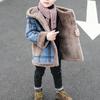Children's Winter Warm Plush Jacket Plaid Leisure Plus Size Hooded Jacket